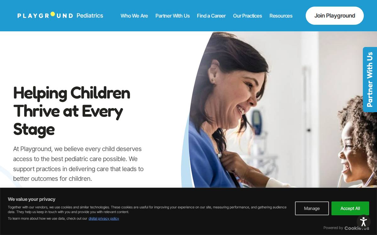 Playgroundpediatrics website preview
