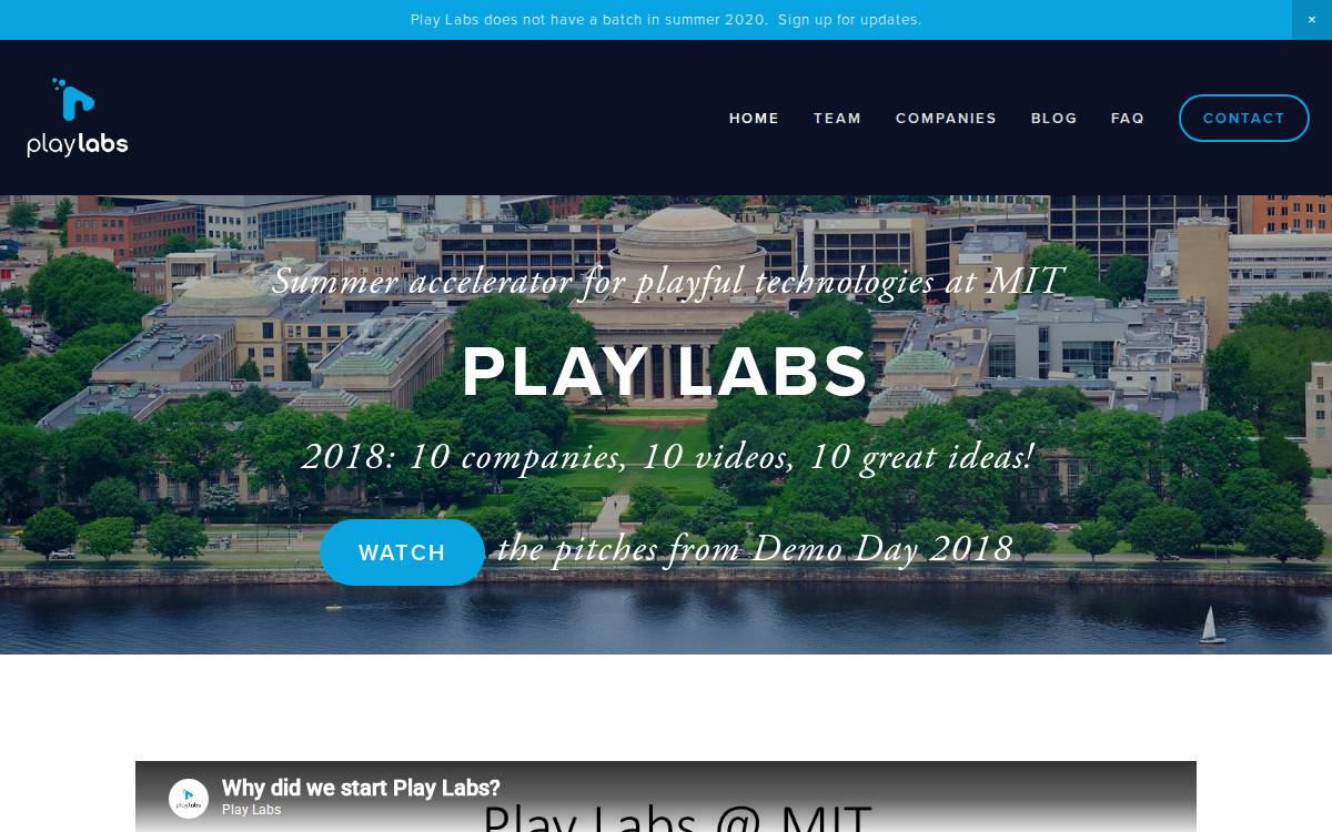 Playlabs website preview