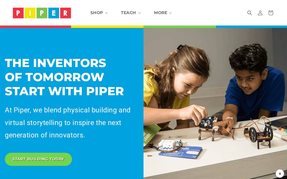 Playpiper website preview