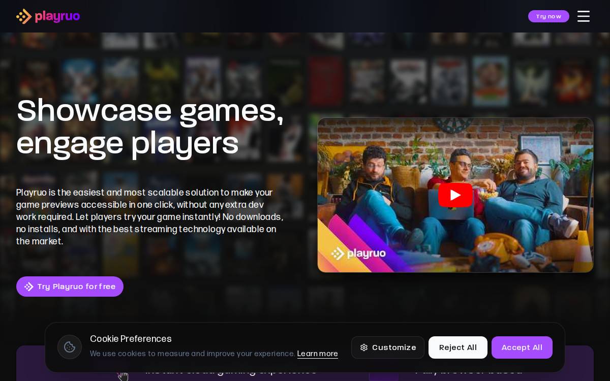Playruo website preview