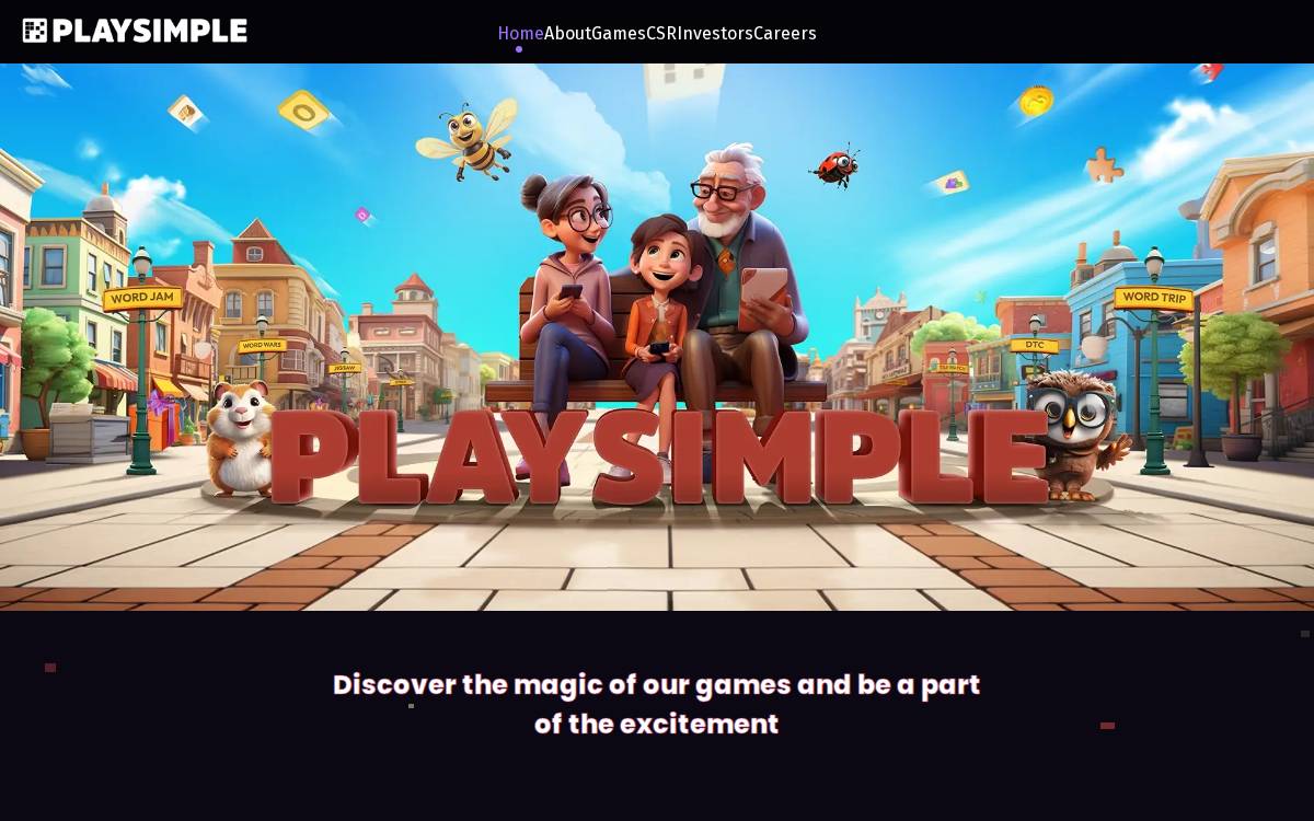 Playsimple website preview