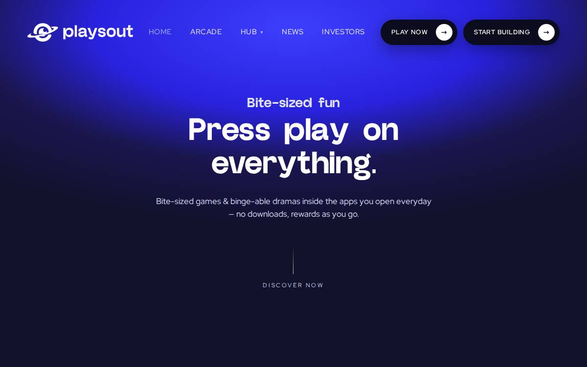 Playsout website preview