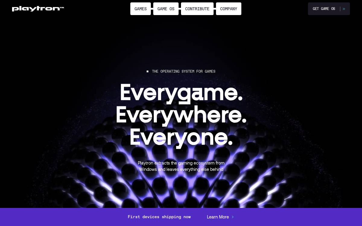 Playtron website preview