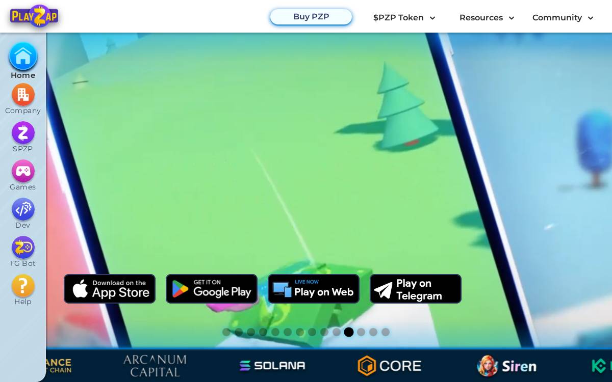 Playzap website preview