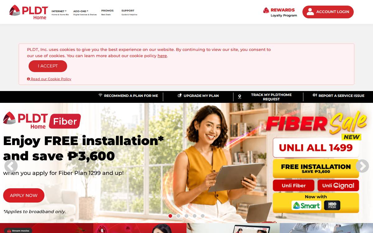 PLDT website preview