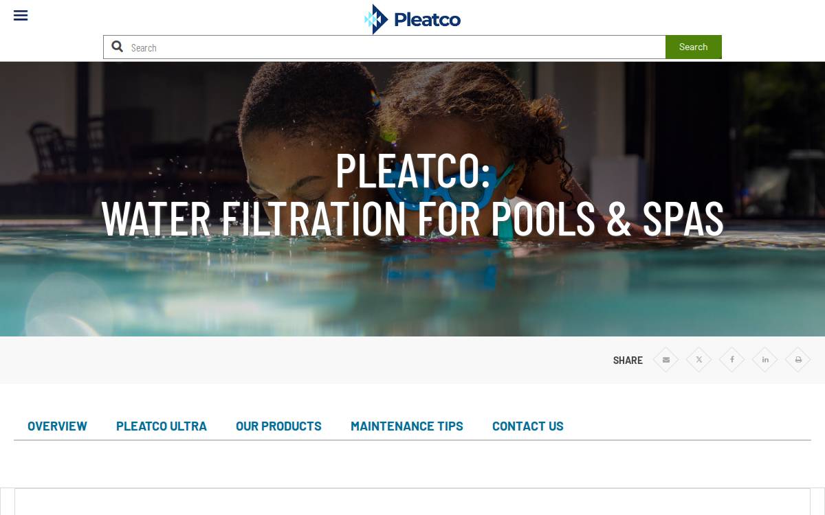 Pleatco website preview