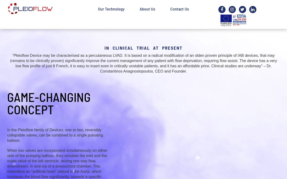 PLEIOFLOW website preview