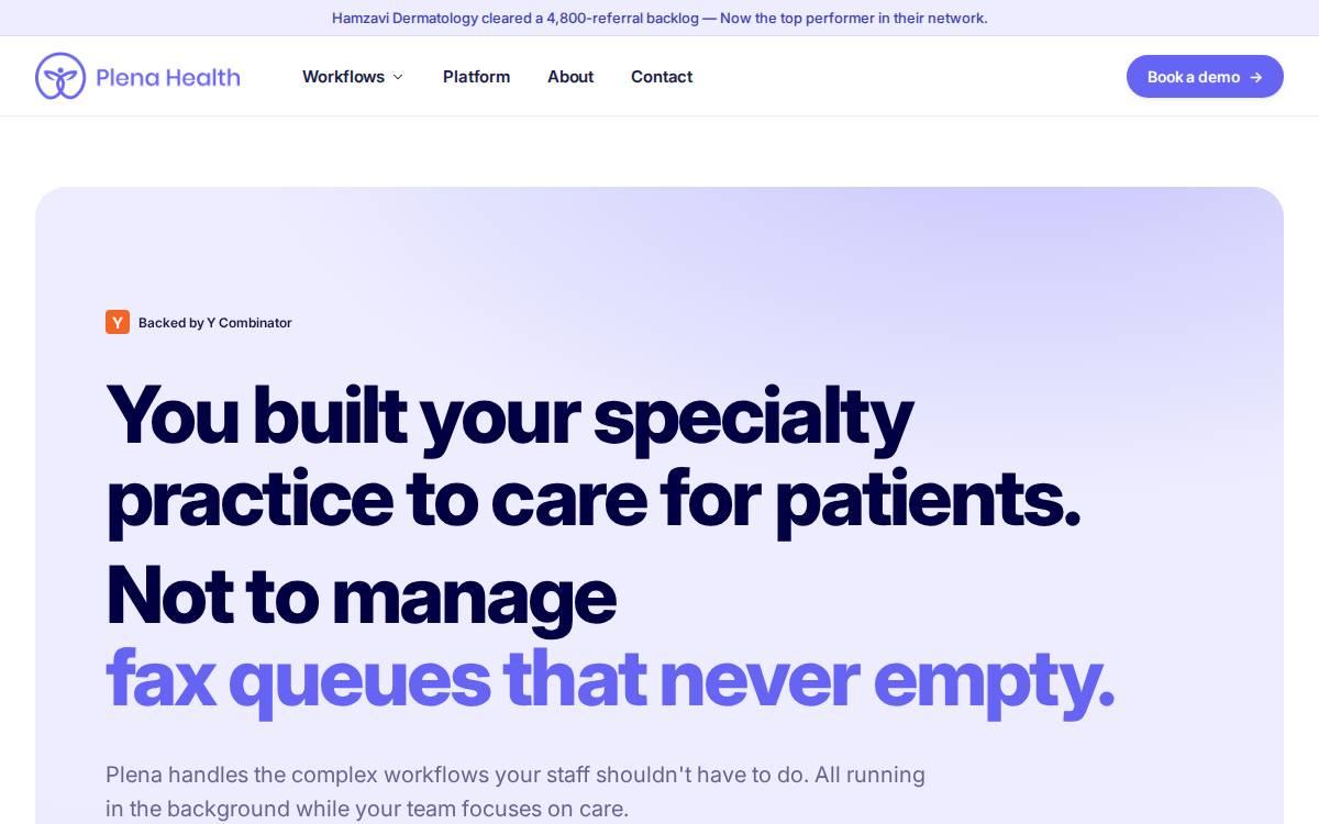 Plena Health website preview