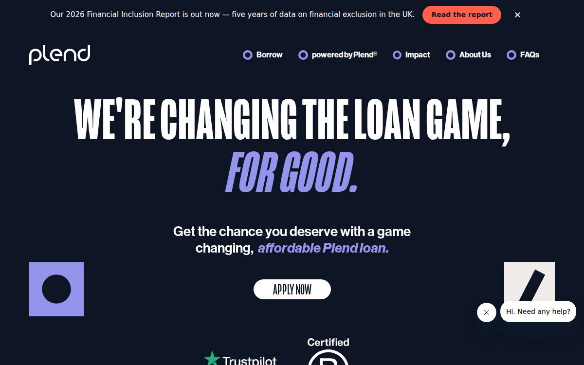 Plend website preview