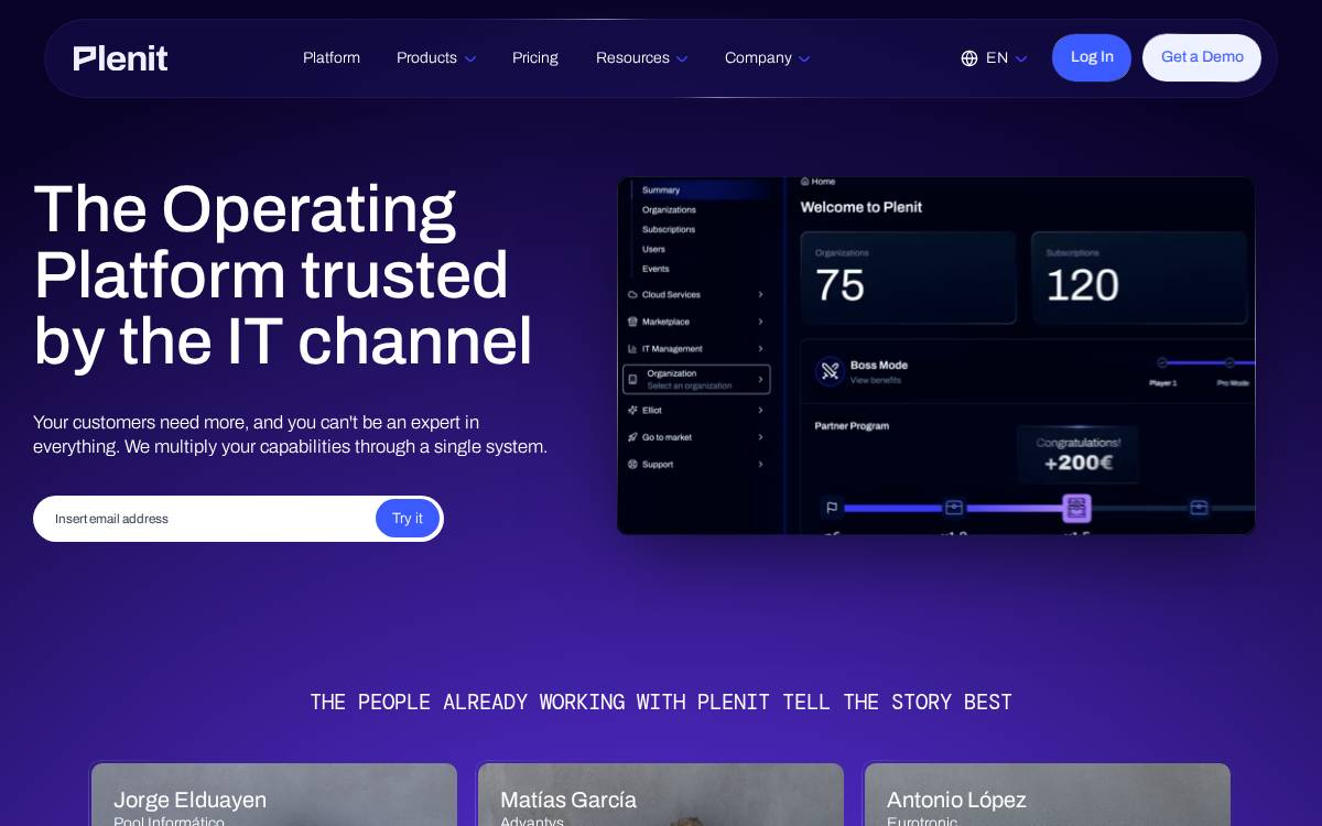 Plenit website preview