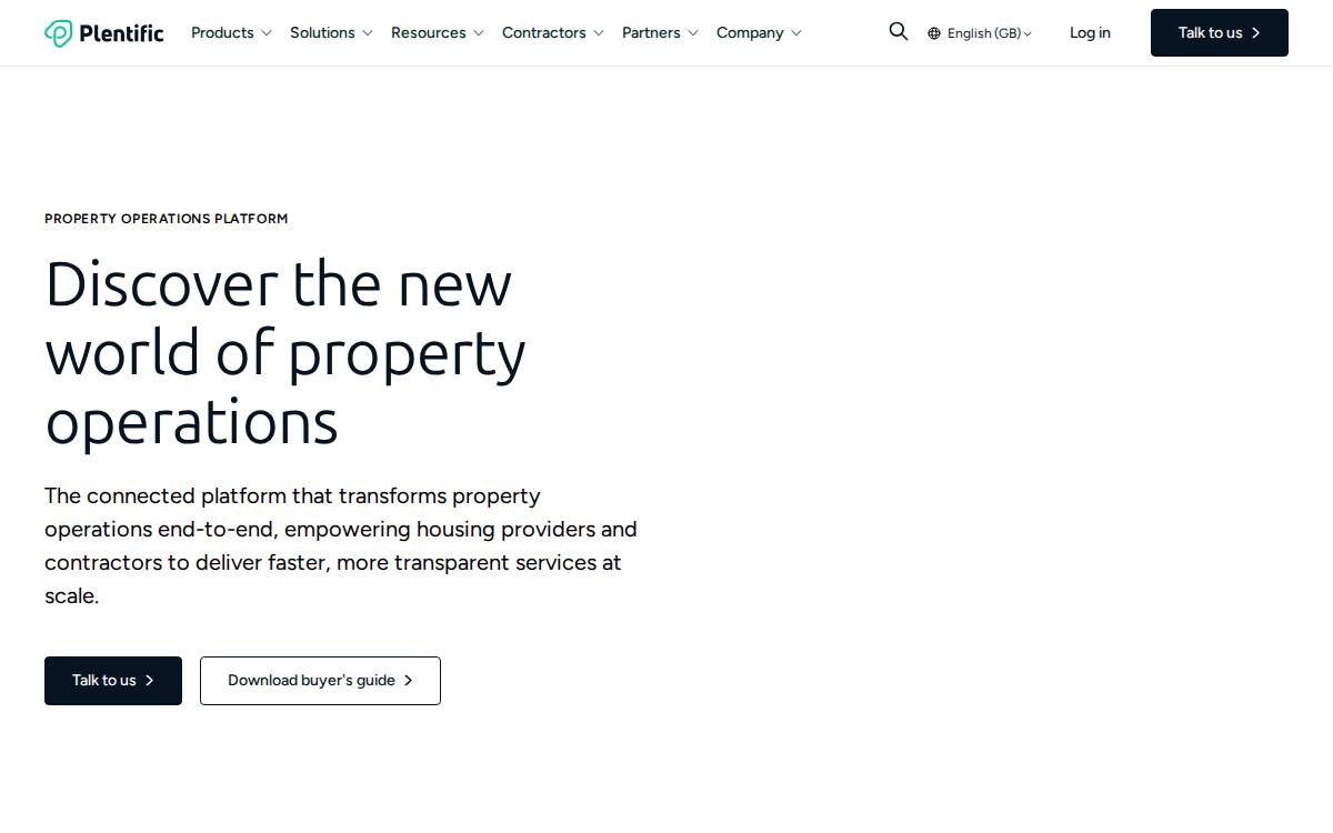 Plentific website preview