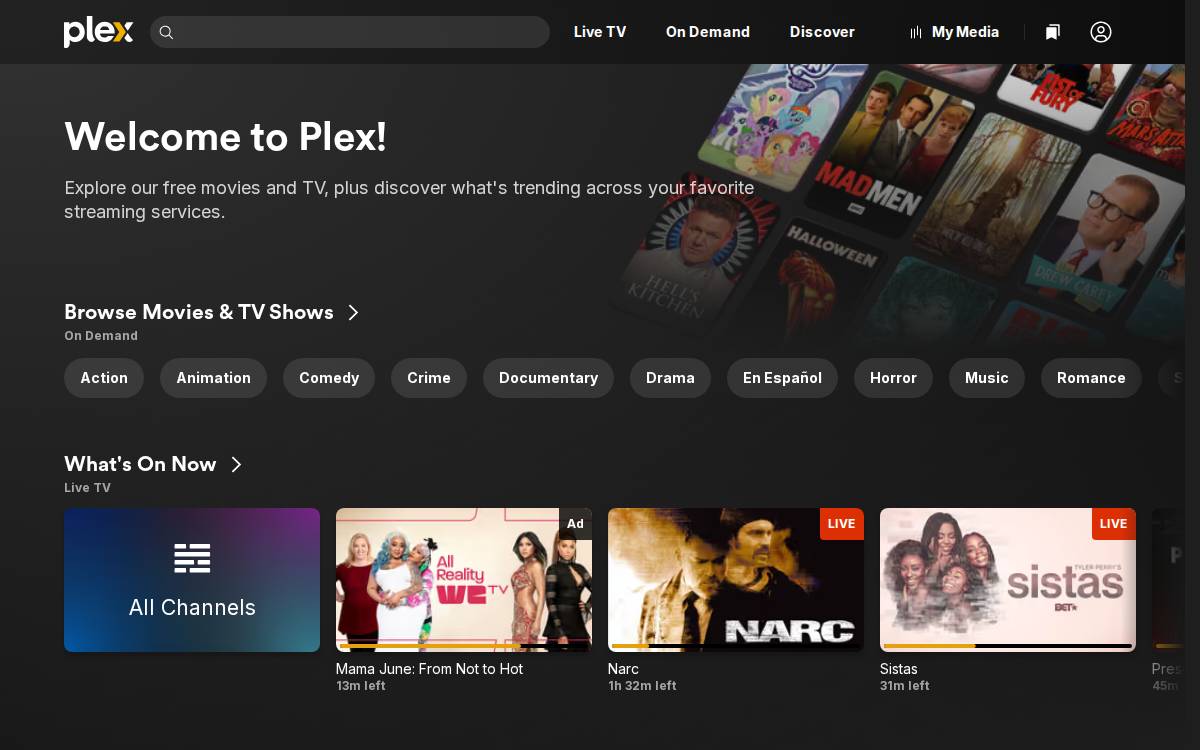 Plex website preview