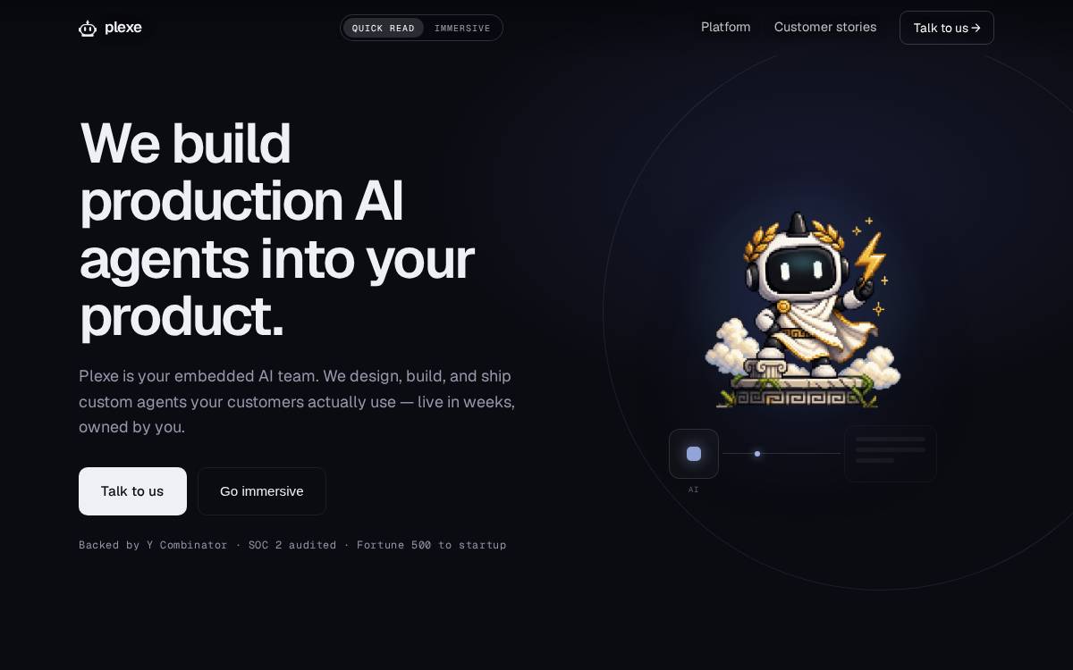 Plexe website preview
