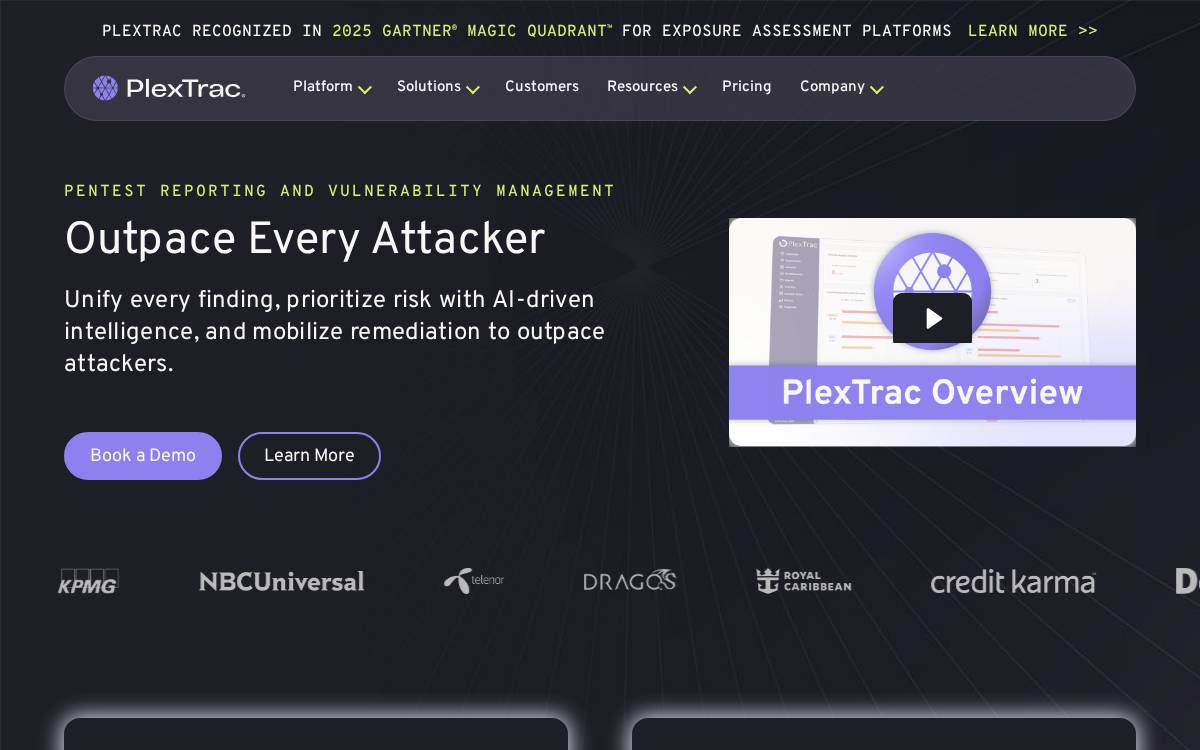 Plextrac website preview