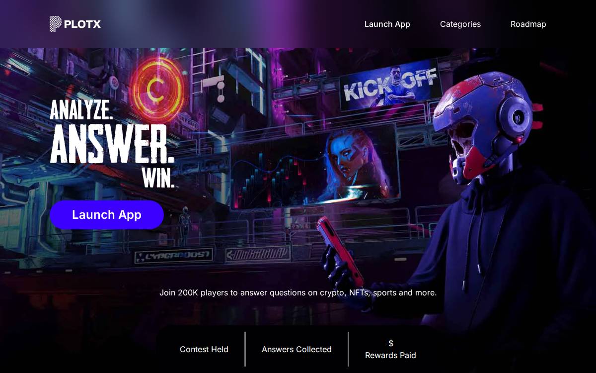 PlotX website preview