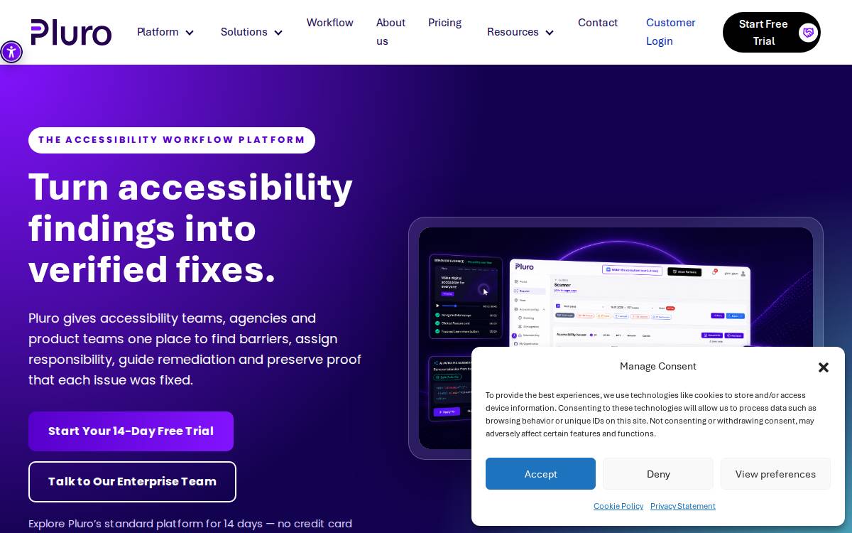 Pluro website preview
