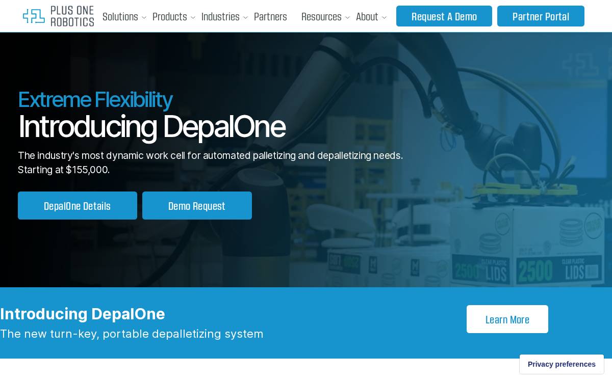 Plus One Robotics website preview