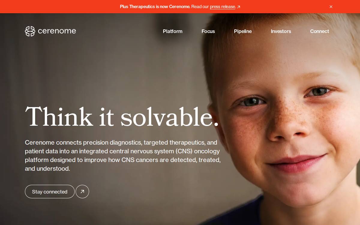 Plus Therapeutics website preview