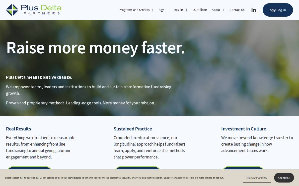 Plus Delta Partners website preview