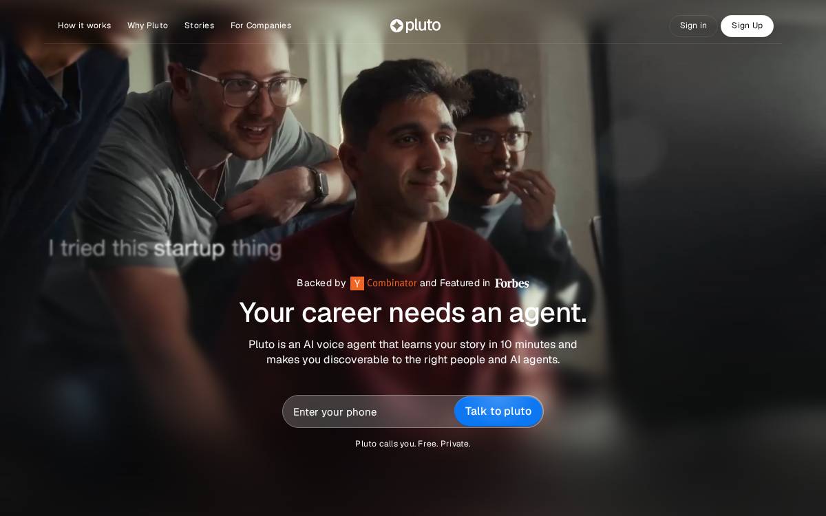 Pluto website preview