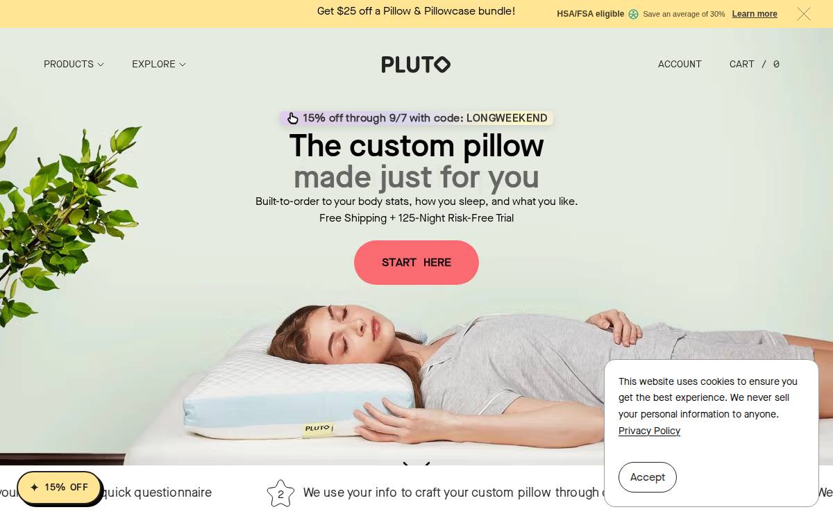 Pluto Brand website preview