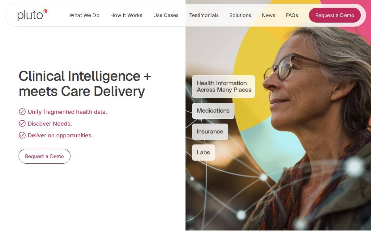 Pluto Health website preview