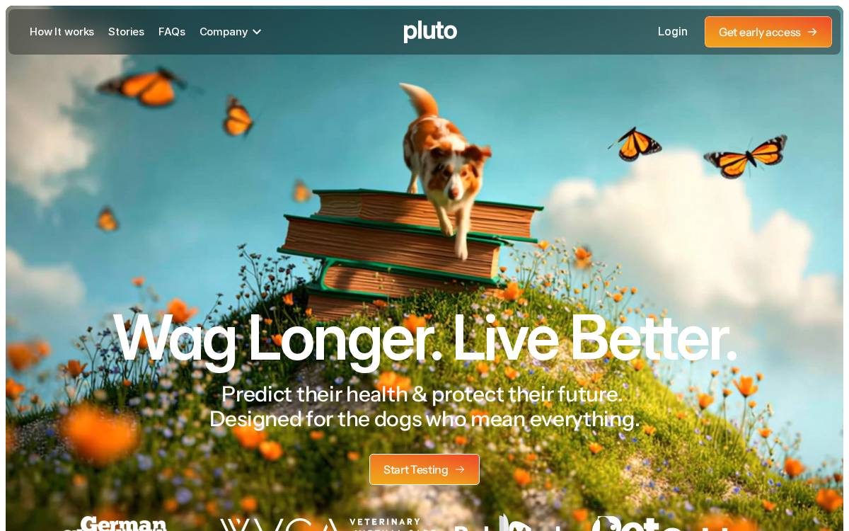 Pluto Pets website preview
