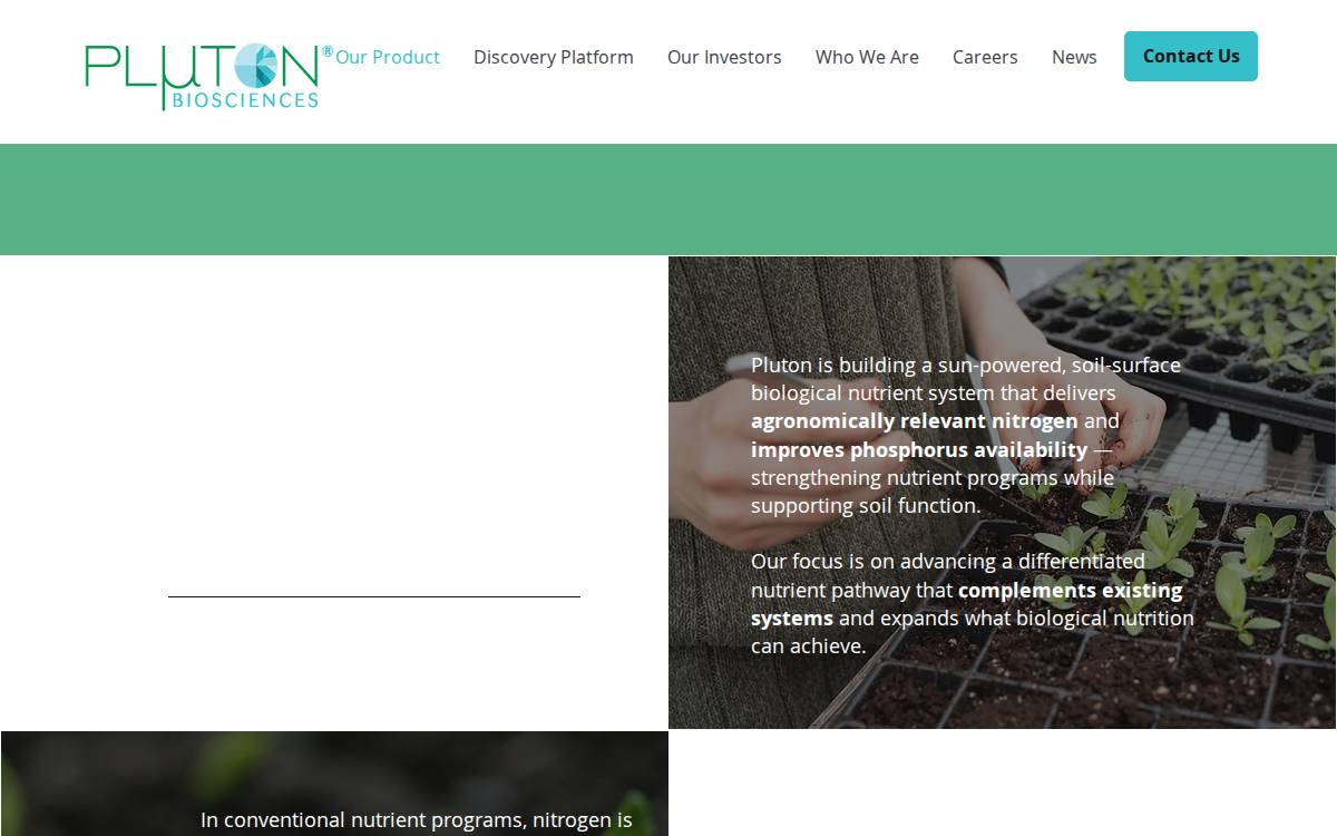 Pluton Biosciences website preview