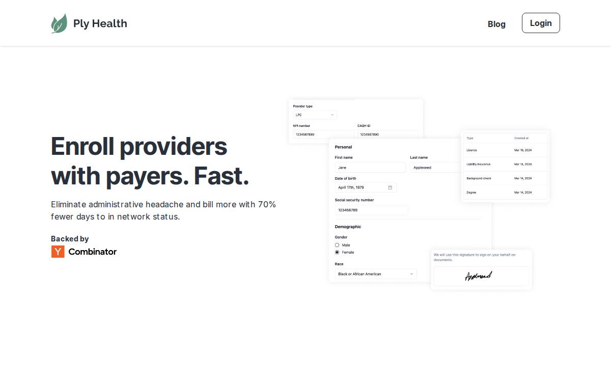 Ply Health website preview