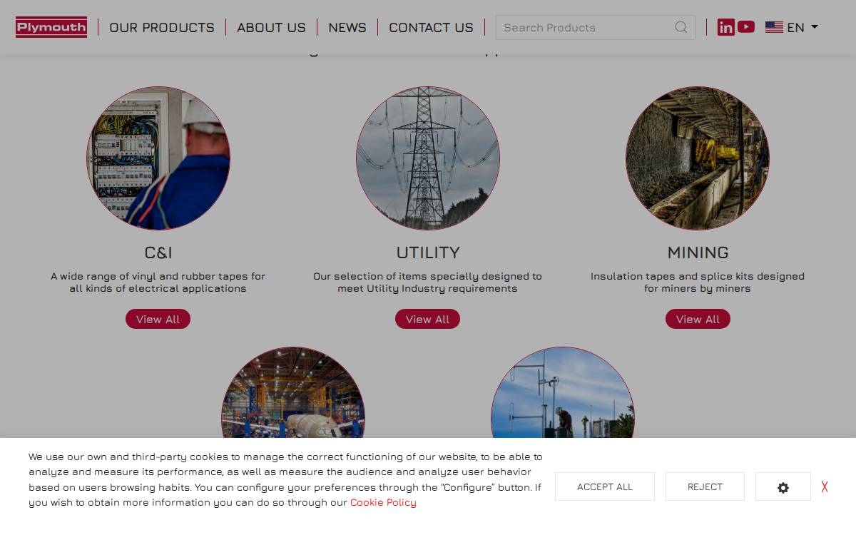 Plymouth Rubber Group website preview
