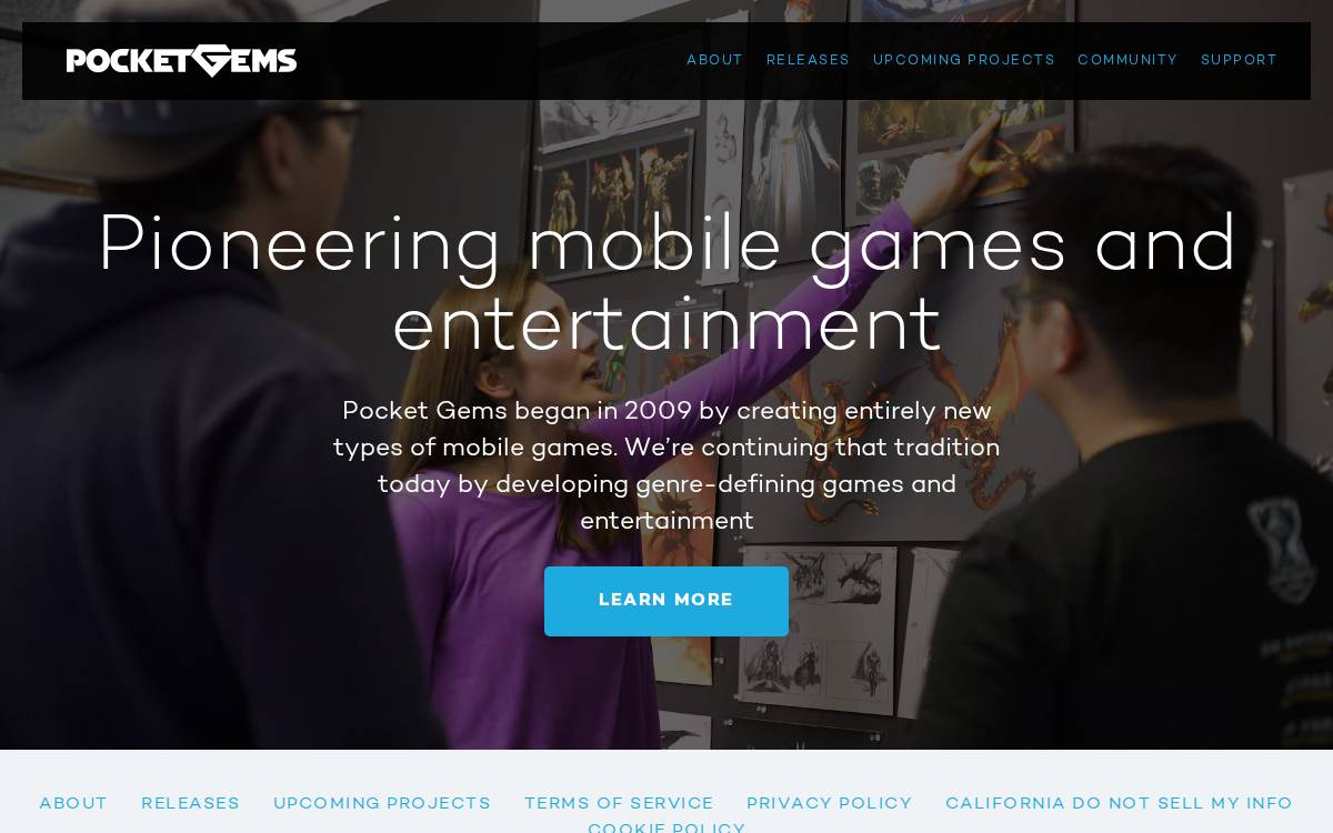 Pocket Gems website preview