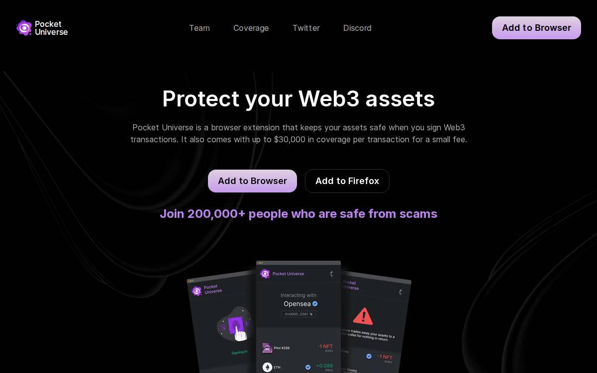 Pocket Universe website preview