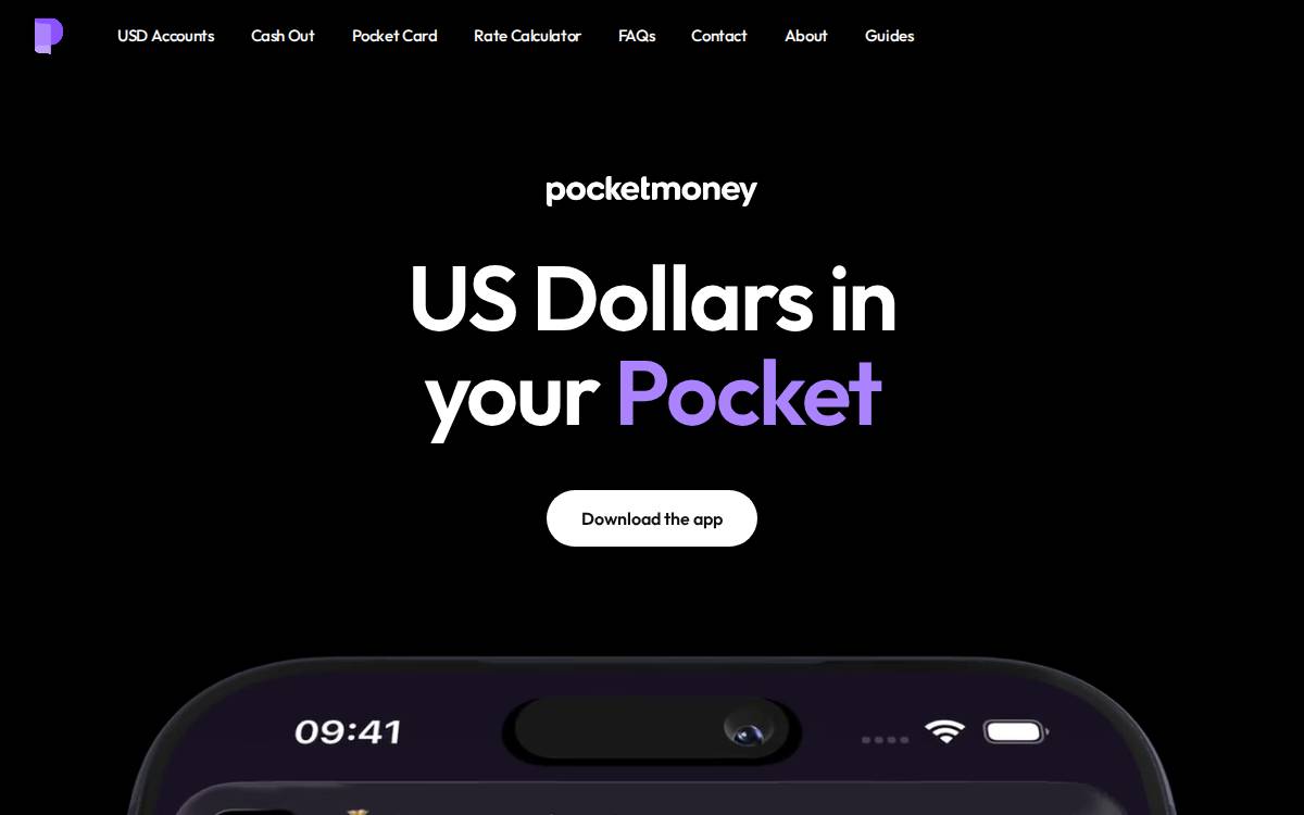 Pocketmoney website preview