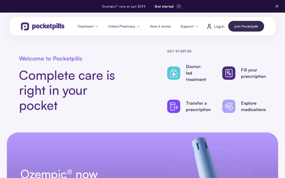 PocketPills website preview
