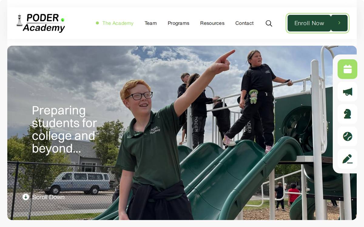Poder Academy 2 Schools website preview