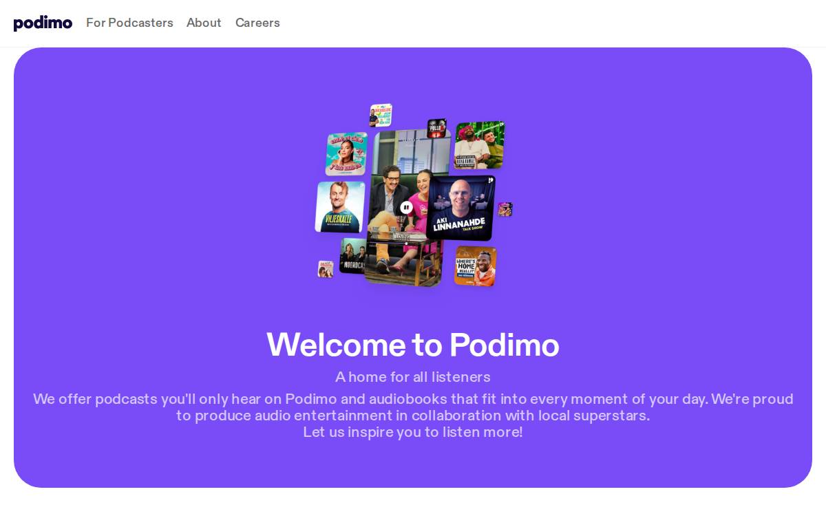 Podimo website preview