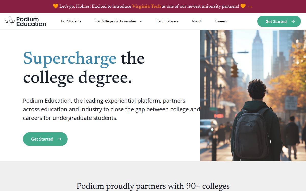 Podium Education website preview