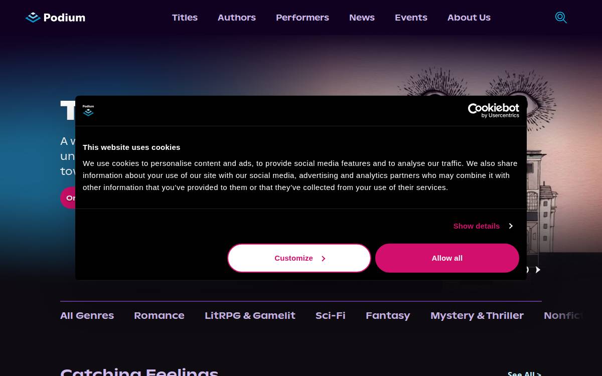 Podium Audio website preview