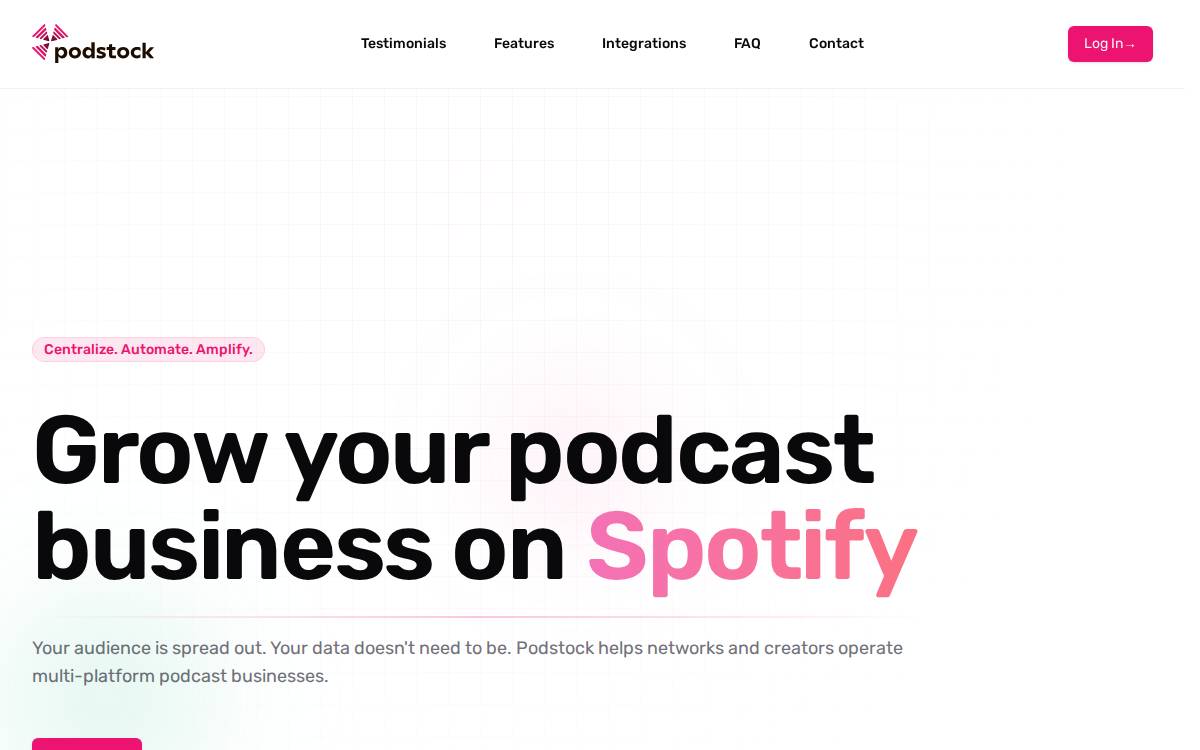 Podstock website preview