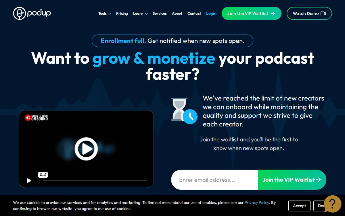 Podup website preview