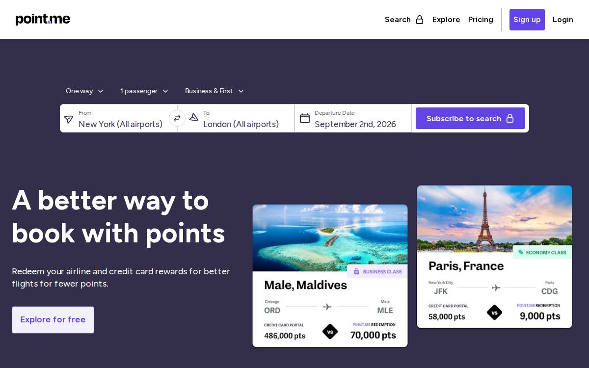 point.me website preview