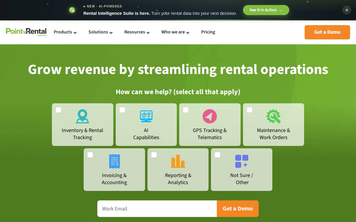 Point Of Rental website preview