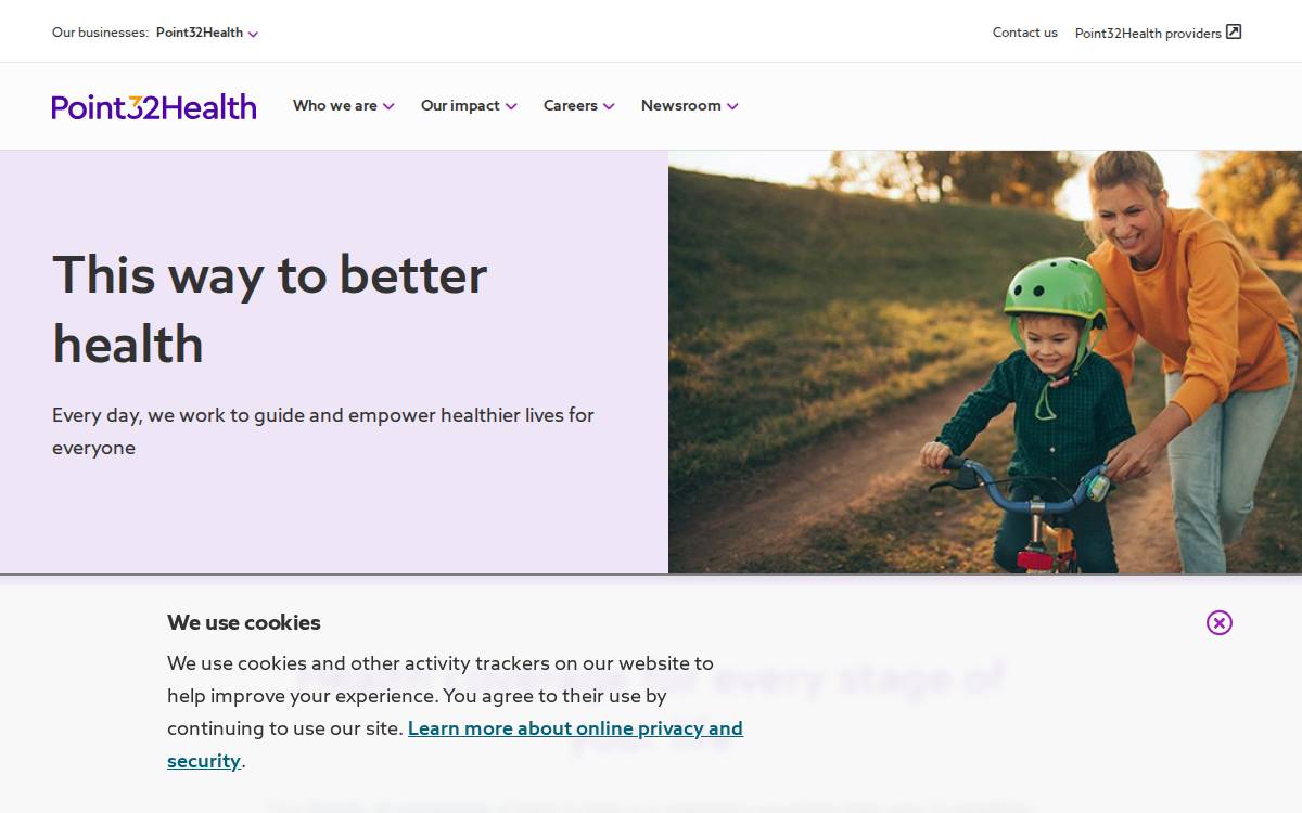 Point32Health website preview