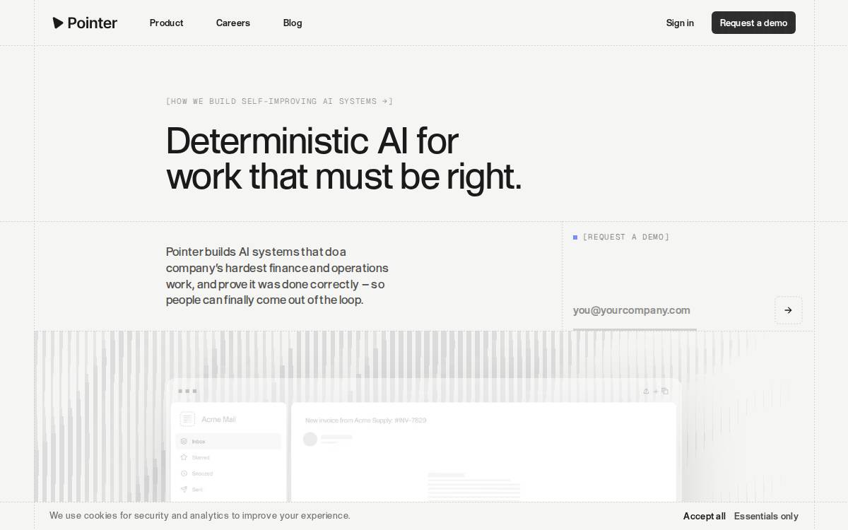 Pointer website preview