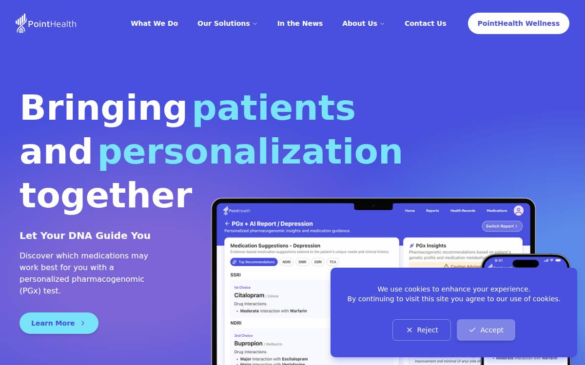PointHealth website preview