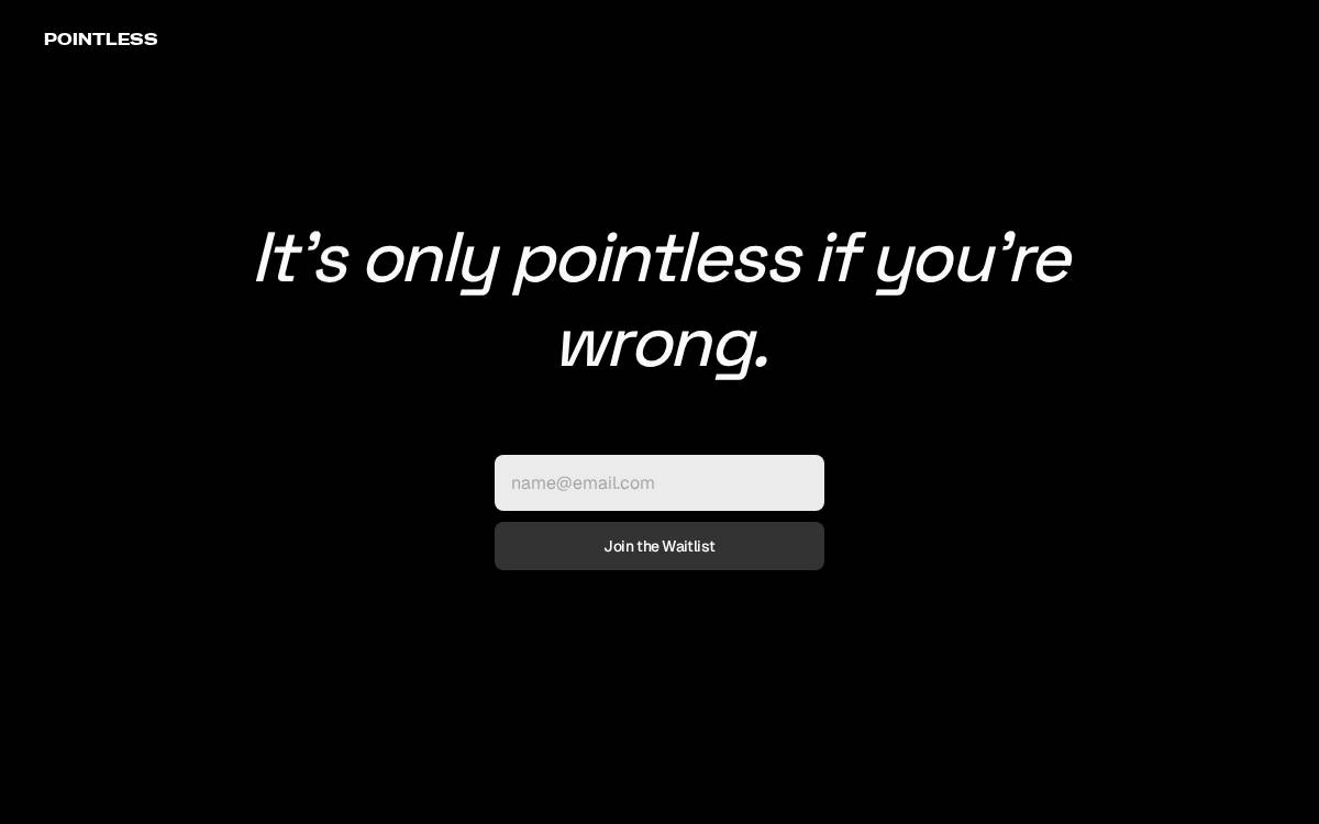 Pointless website preview
