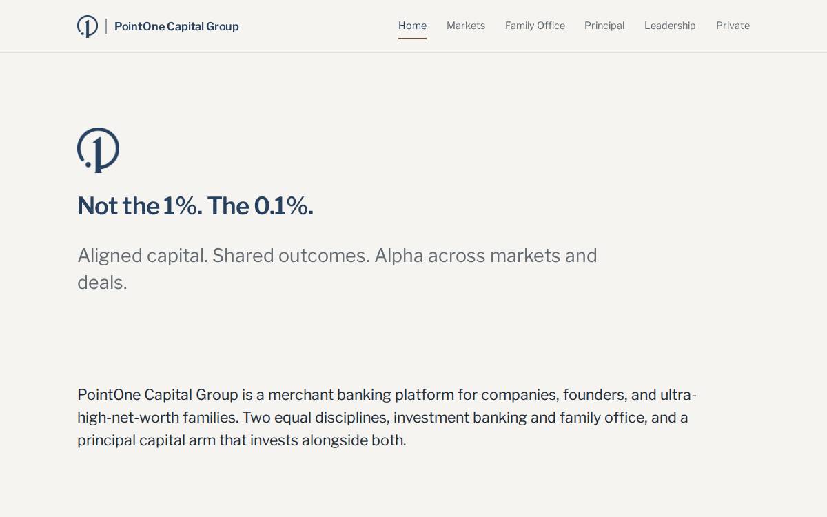 PointOne Family Office website preview