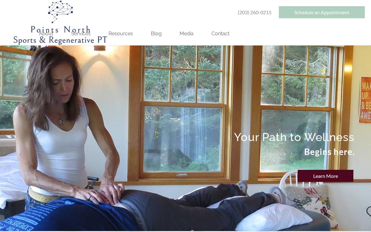 Points North Sports and Regenerative PT website preview