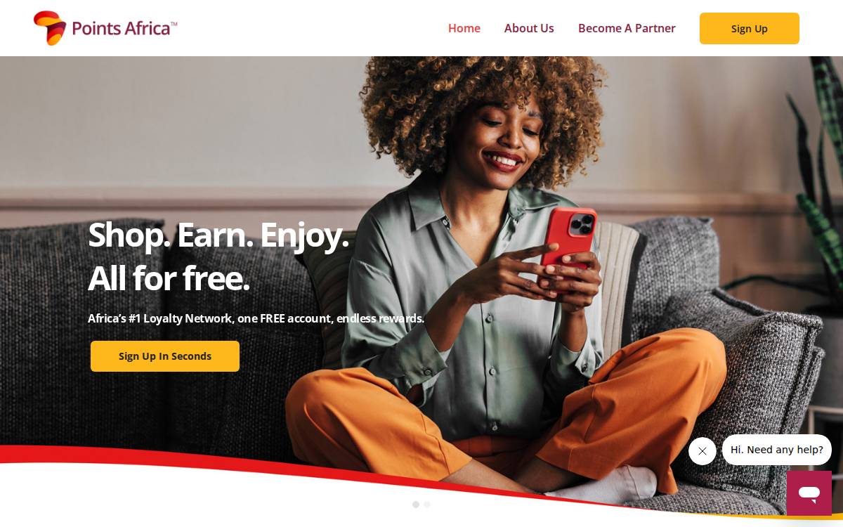 Points Africa website preview