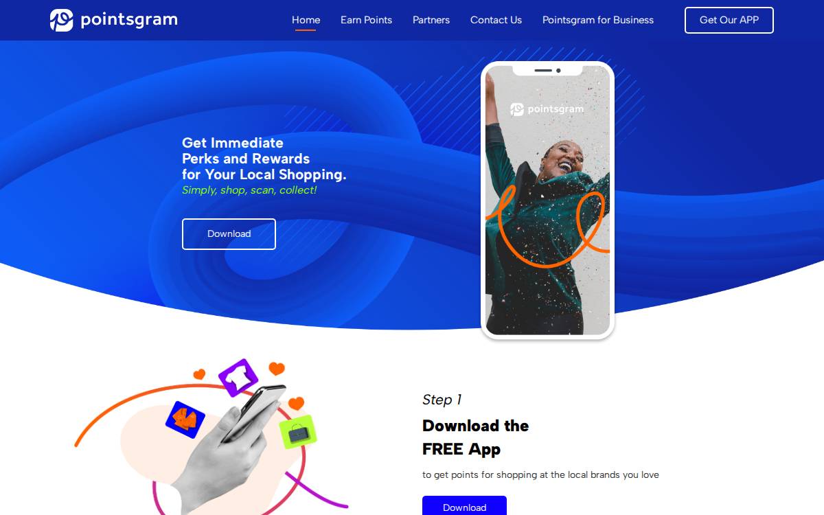 Pointsgram website preview